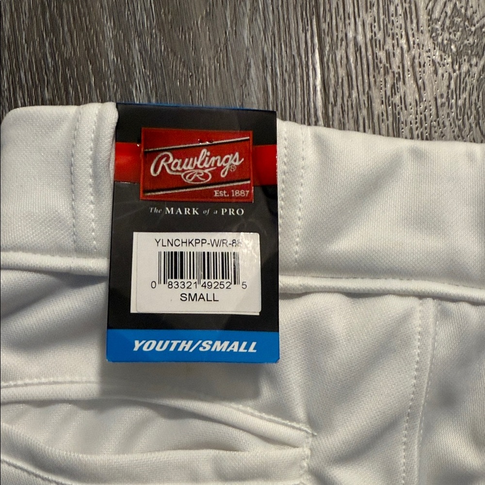NWT Rawlings Kids White and Blue Athletic Pants - Picture 6 of 6